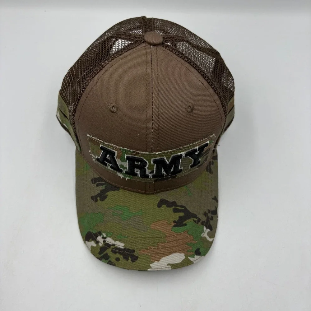 Mens Army Camouflage Trucker‎ Hat Mesh Back Embroidered Patch Baseball Cap